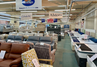 Photo of interior of Furnicraft showroom in Hinckley, Leicestershire